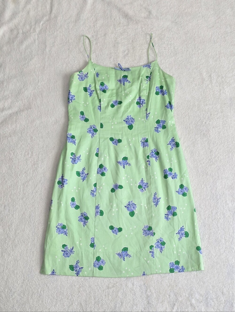 Womens Lilly Pulitzer Dress Vintage Floral Green Spaghetti Strap Sundress Size 6